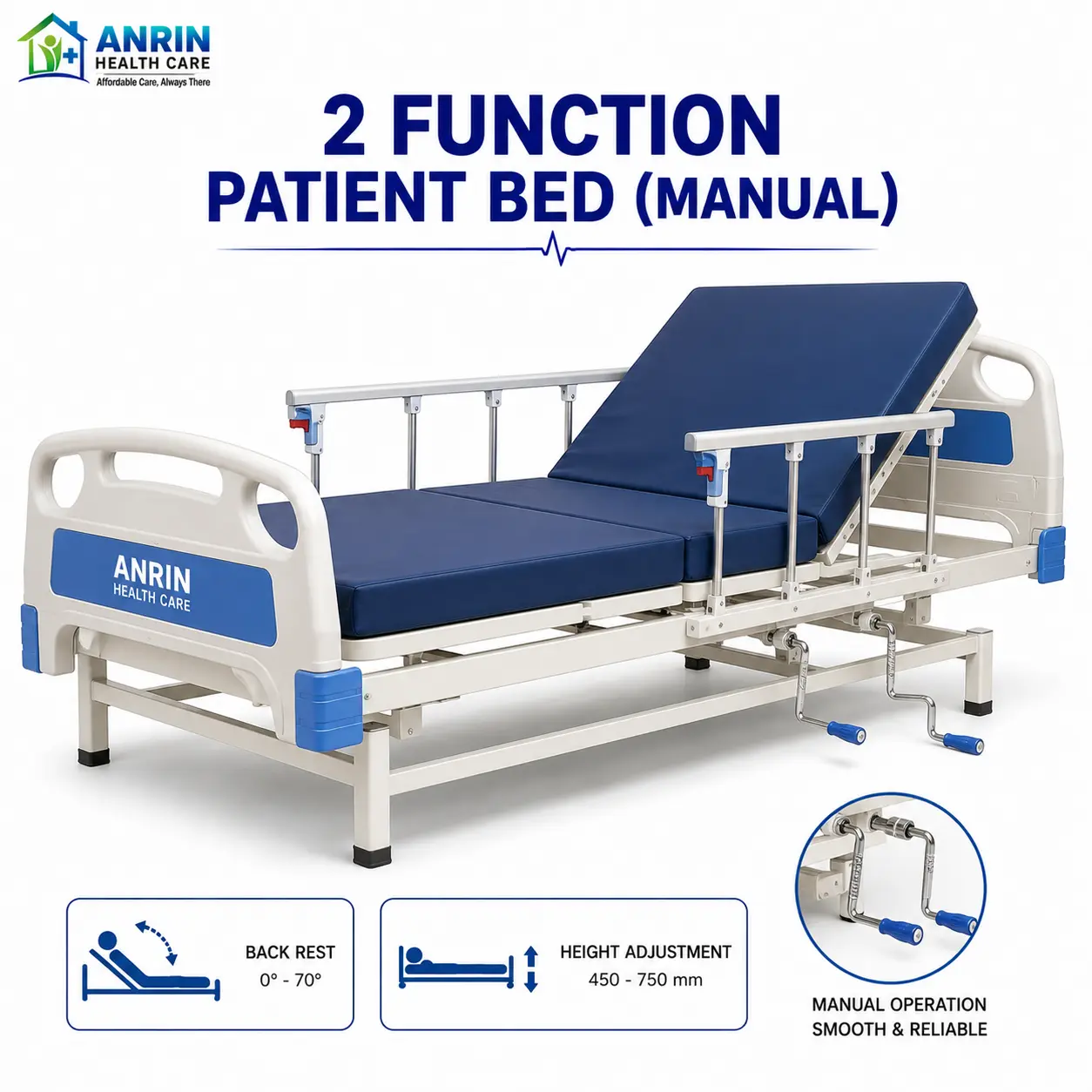 2 Function Patient Bed (Manual)
