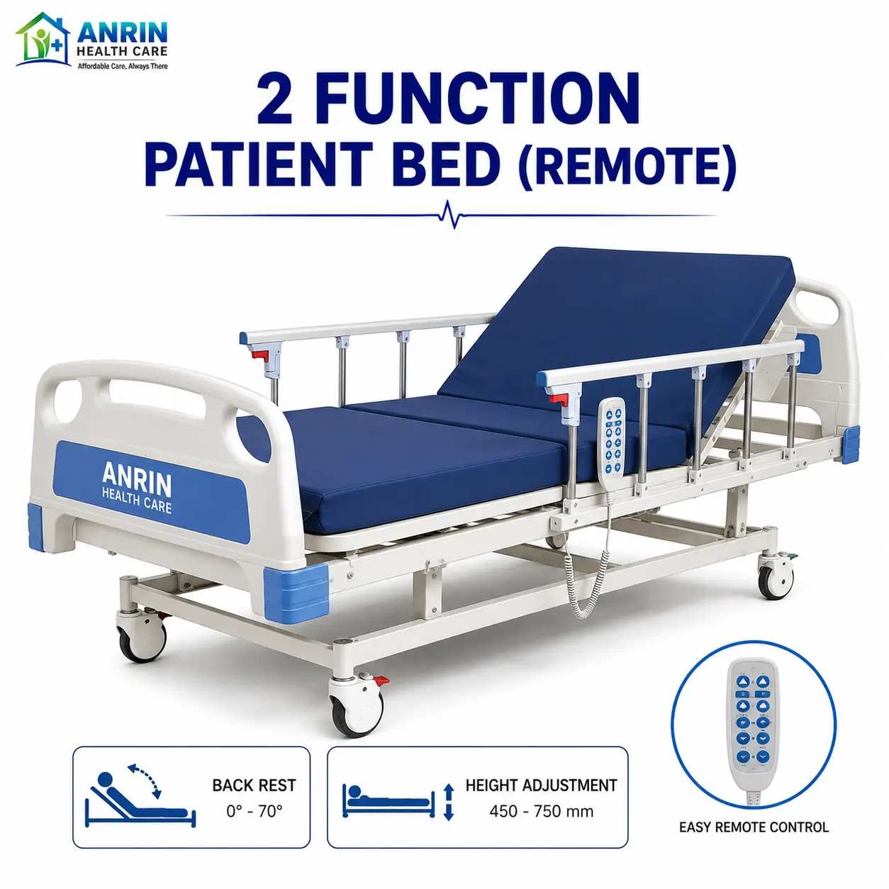 2 Function Patient Bed (Remote)